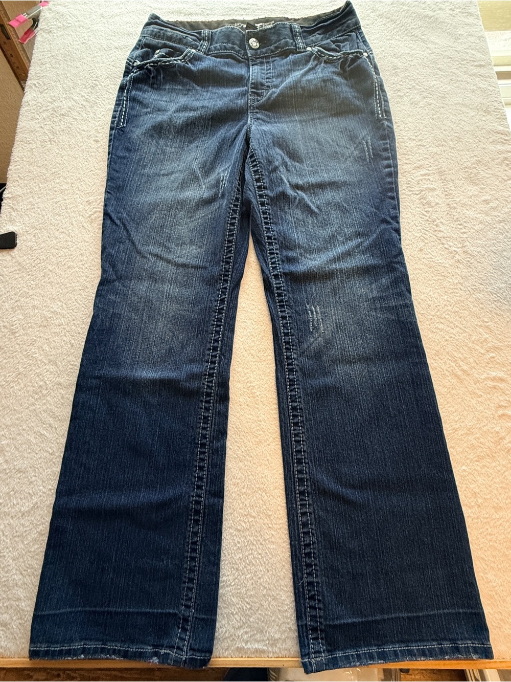 Lane Bryant Bootcut Dark WashJeans Embroidered Pockets Womens Size 14 Y2K 2000s